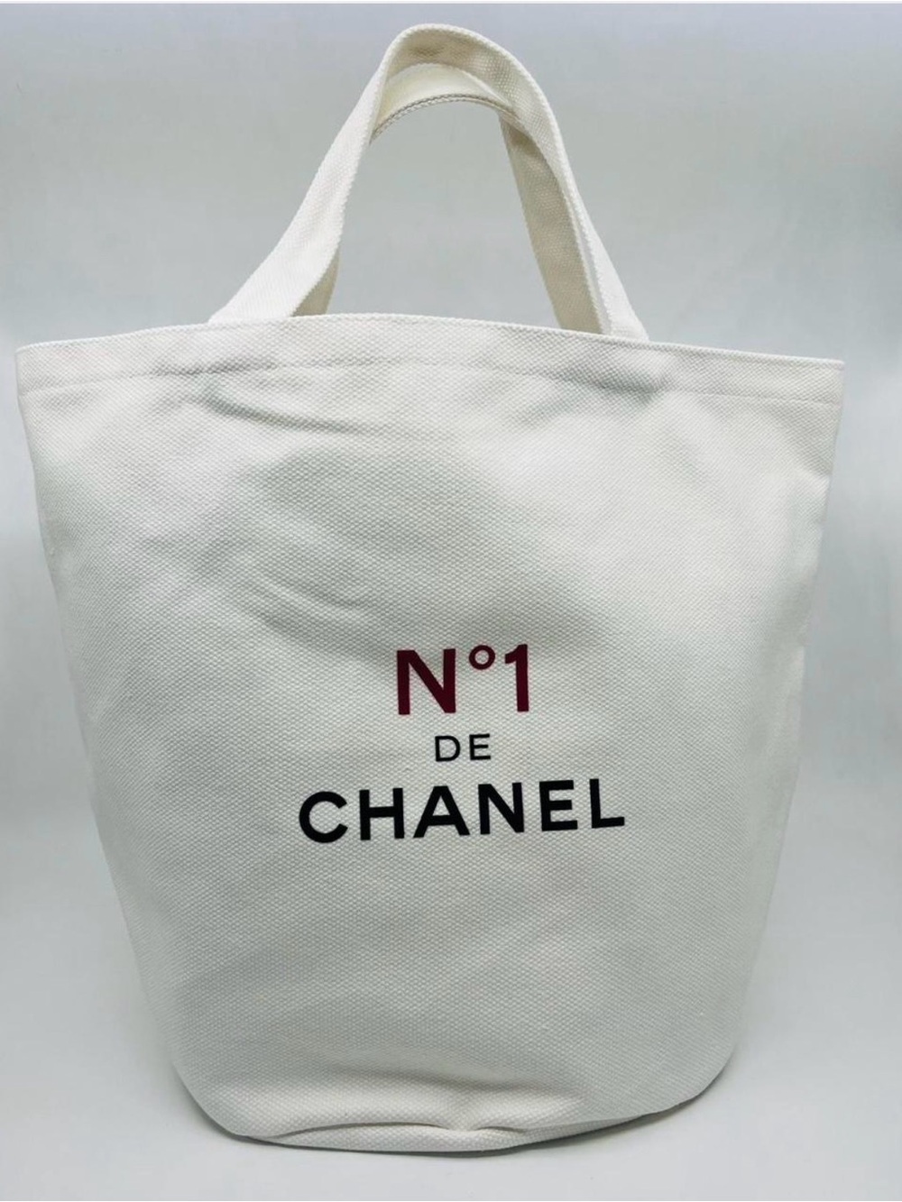 N°1 White Canvas Tote Bag